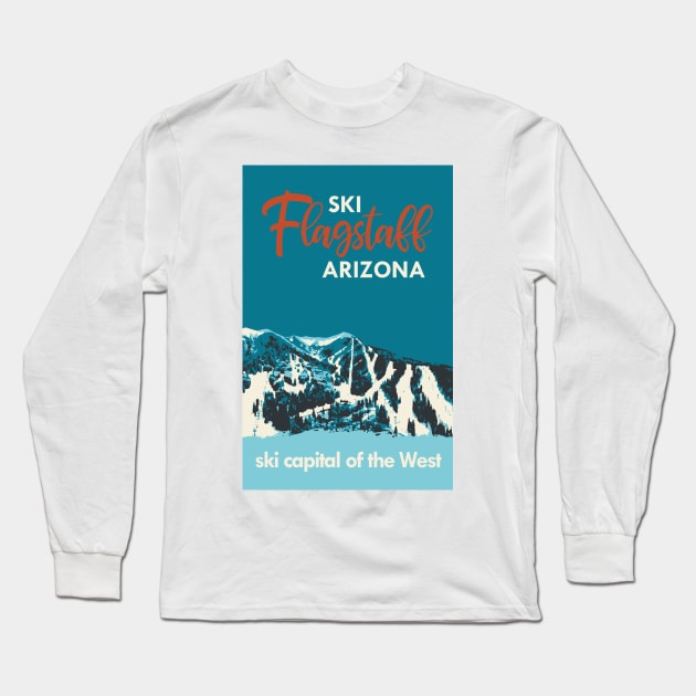 Ski Flagstaff Vintage Poster Long Sleeve T-Shirt by ROEDERcraft